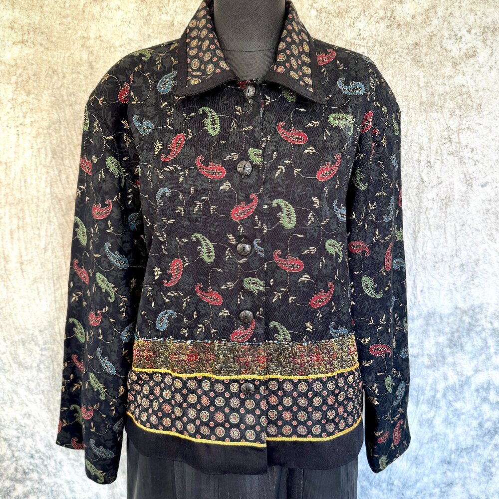 Vintage Don't Mess with Texas Paisley Blazer Small